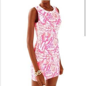 NEW LILLY PULITZER SHIFT DRESS PINK & WHITE SZ 0 tag included!